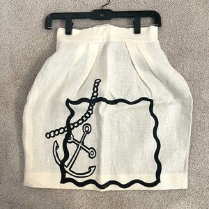 The Rodnik Band (US4 / XS) Cream Linen Mini Skirt